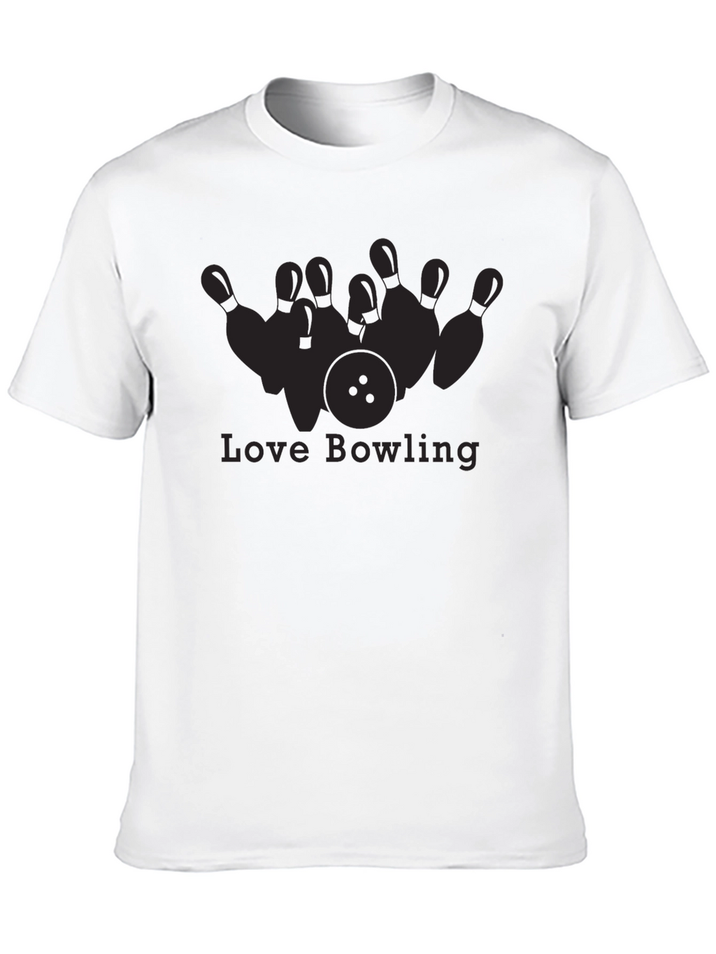 Love Bowling Graphic T-Shirt - Black