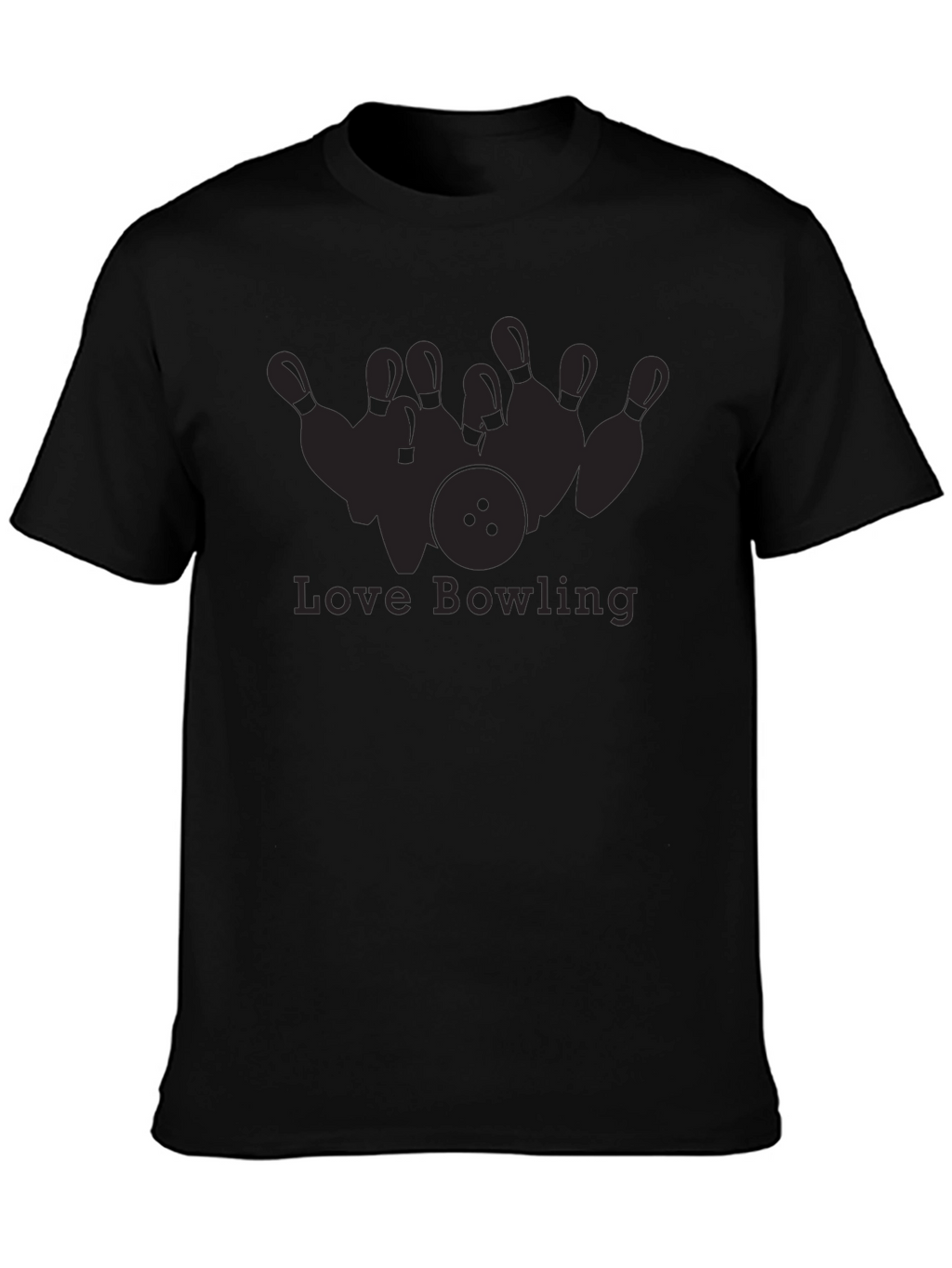 Love Bowling Graphic T-Shirt - Black