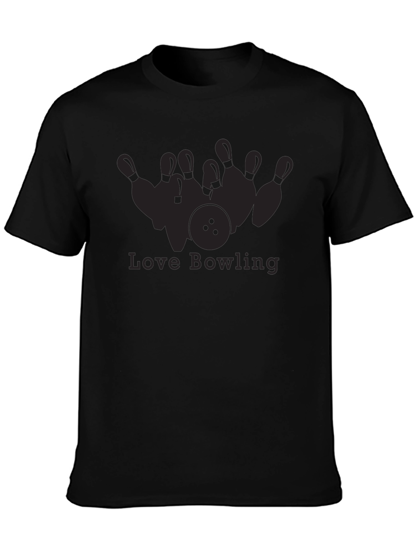 Love Bowling Graphic T-Shirt - Black