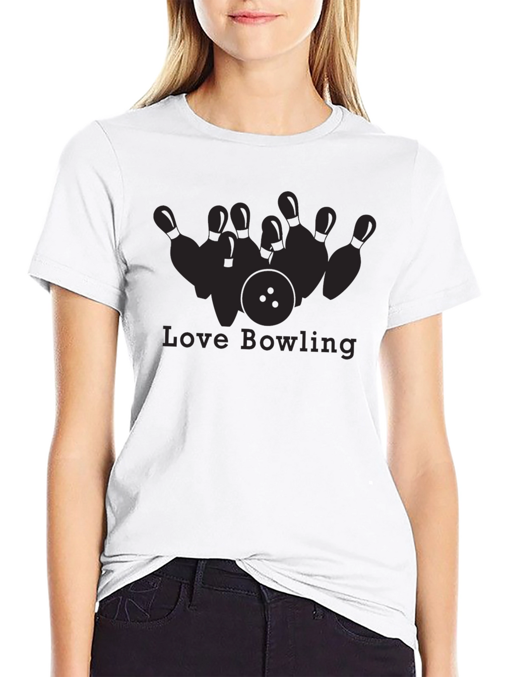 Love Bowling Graphic T-Shirt - Black