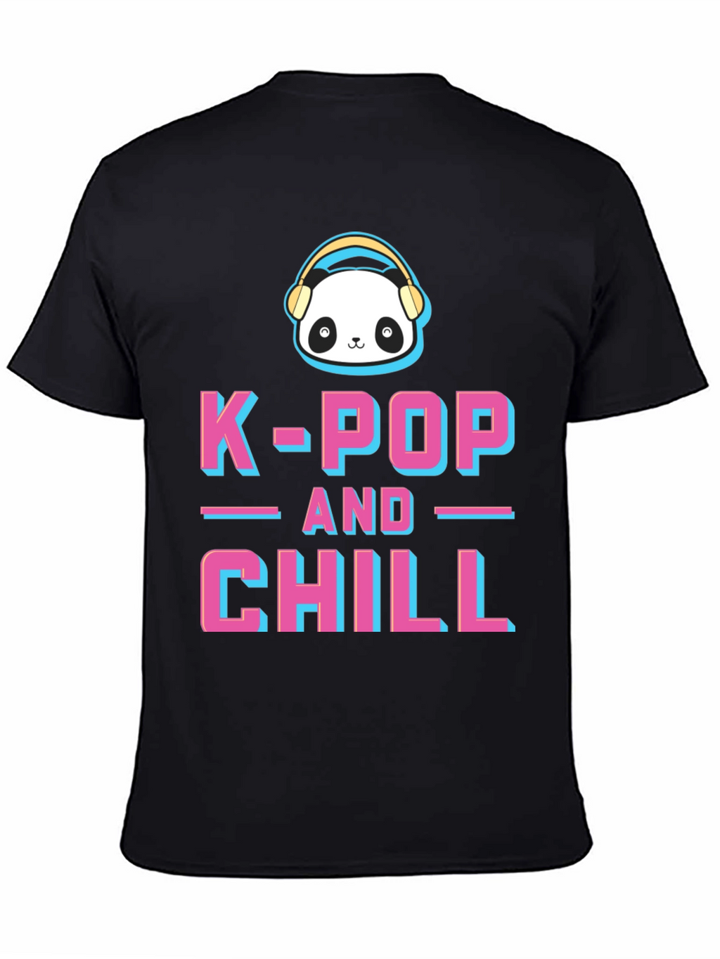 K-Pop and Chill Graphic Tee - Panda with Headphones