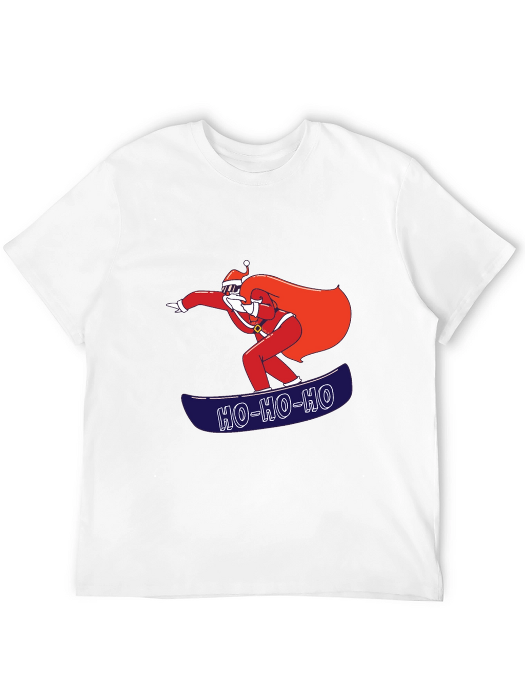 Santa Snowboarding T-Shirt - Ho Ho Ho Holiday Tee