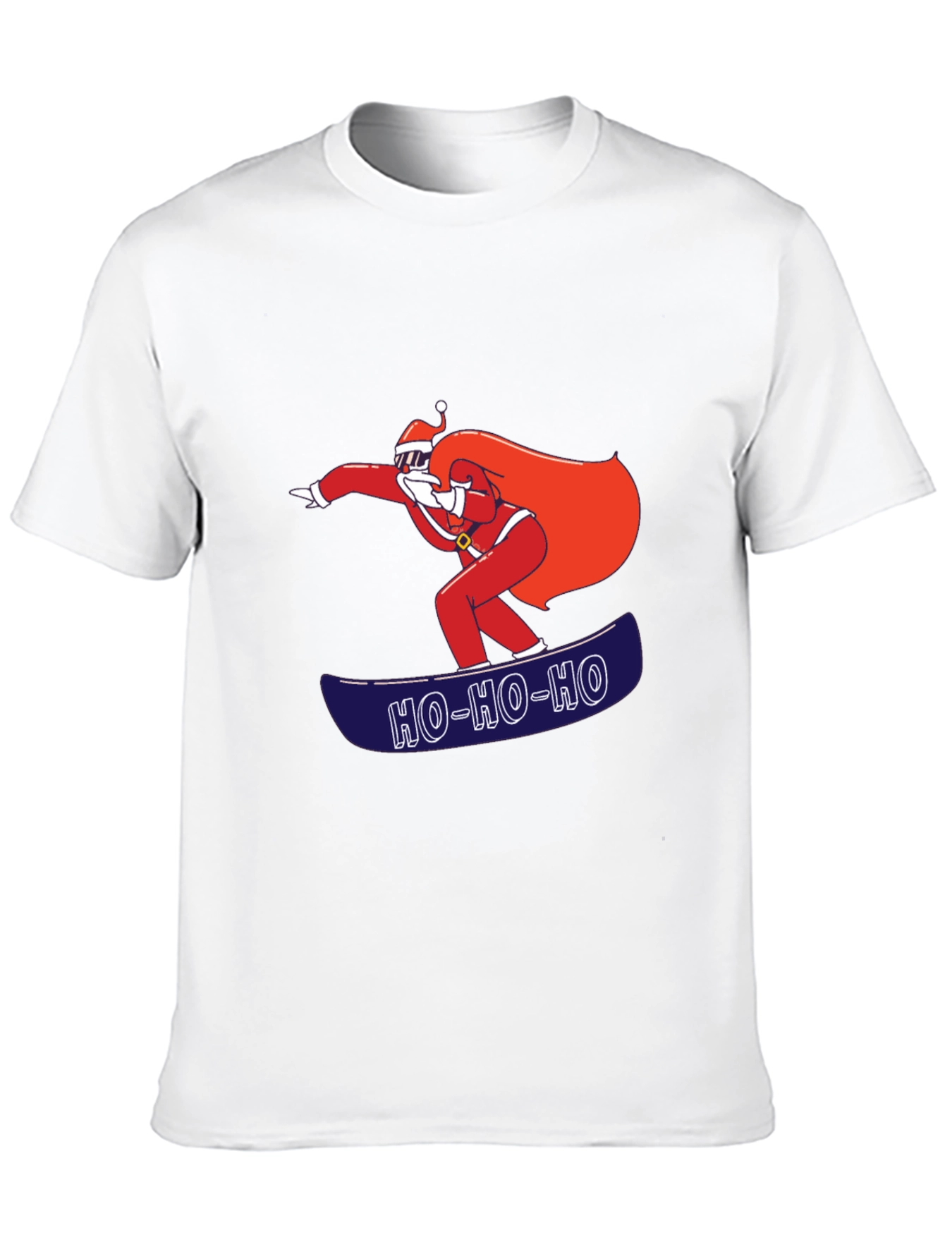 Santa Snowboarding T-Shirt - Ho Ho Ho Holiday Tee