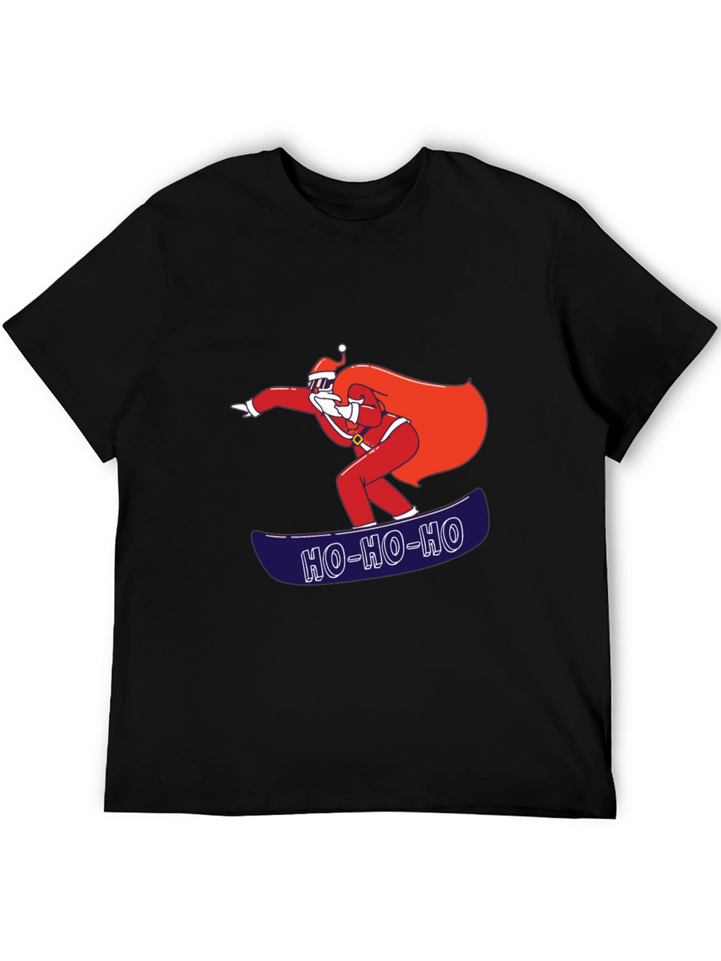 Santa Snowboarding T-Shirt - Ho Ho Ho Holiday Tee