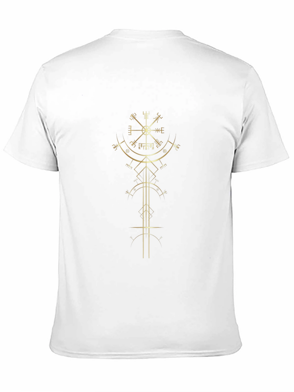 Golden Vegvisir Viking Compass Black T-Shirt