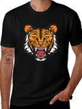 Tiger Graphic Tee - Fierce Black Cotton T-Shirt