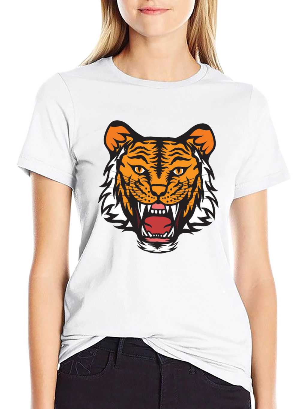 Tiger Graphic Tee - Fierce Black Cotton T-Shirt