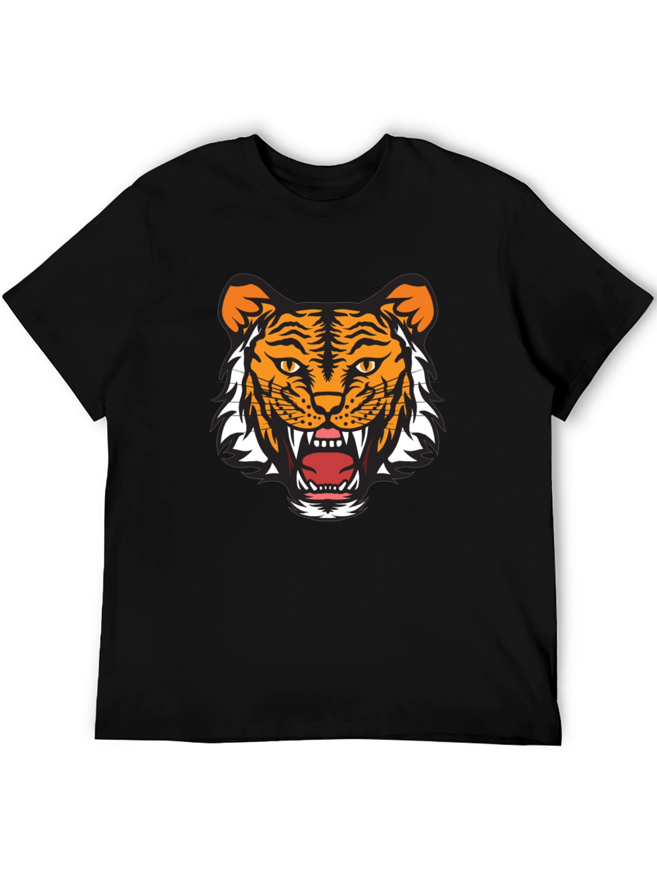Tiger Graphic Tee - Fierce Black Cotton T-Shirt