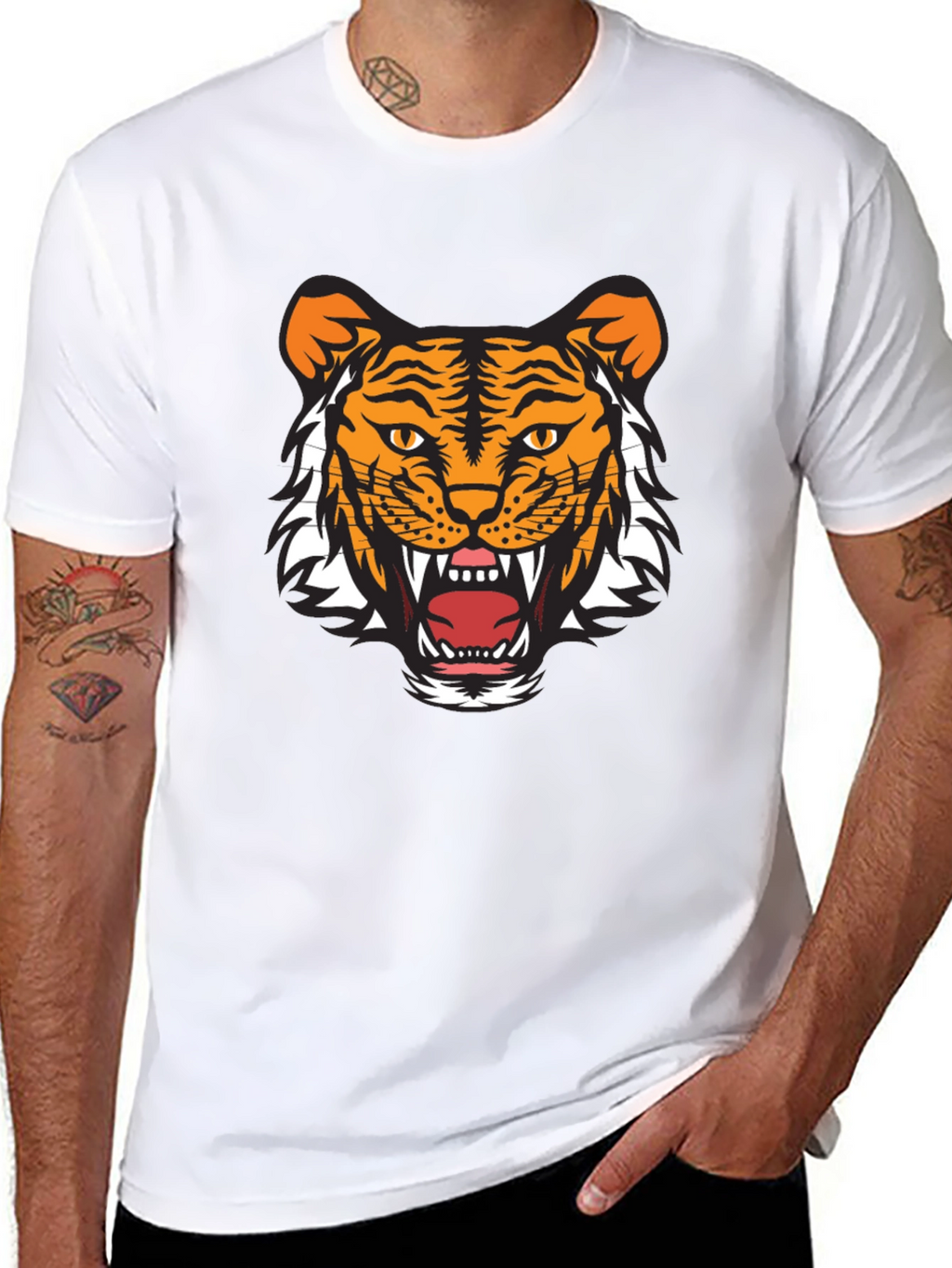 Tiger Graphic Tee - Fierce Black Cotton T-Shirt