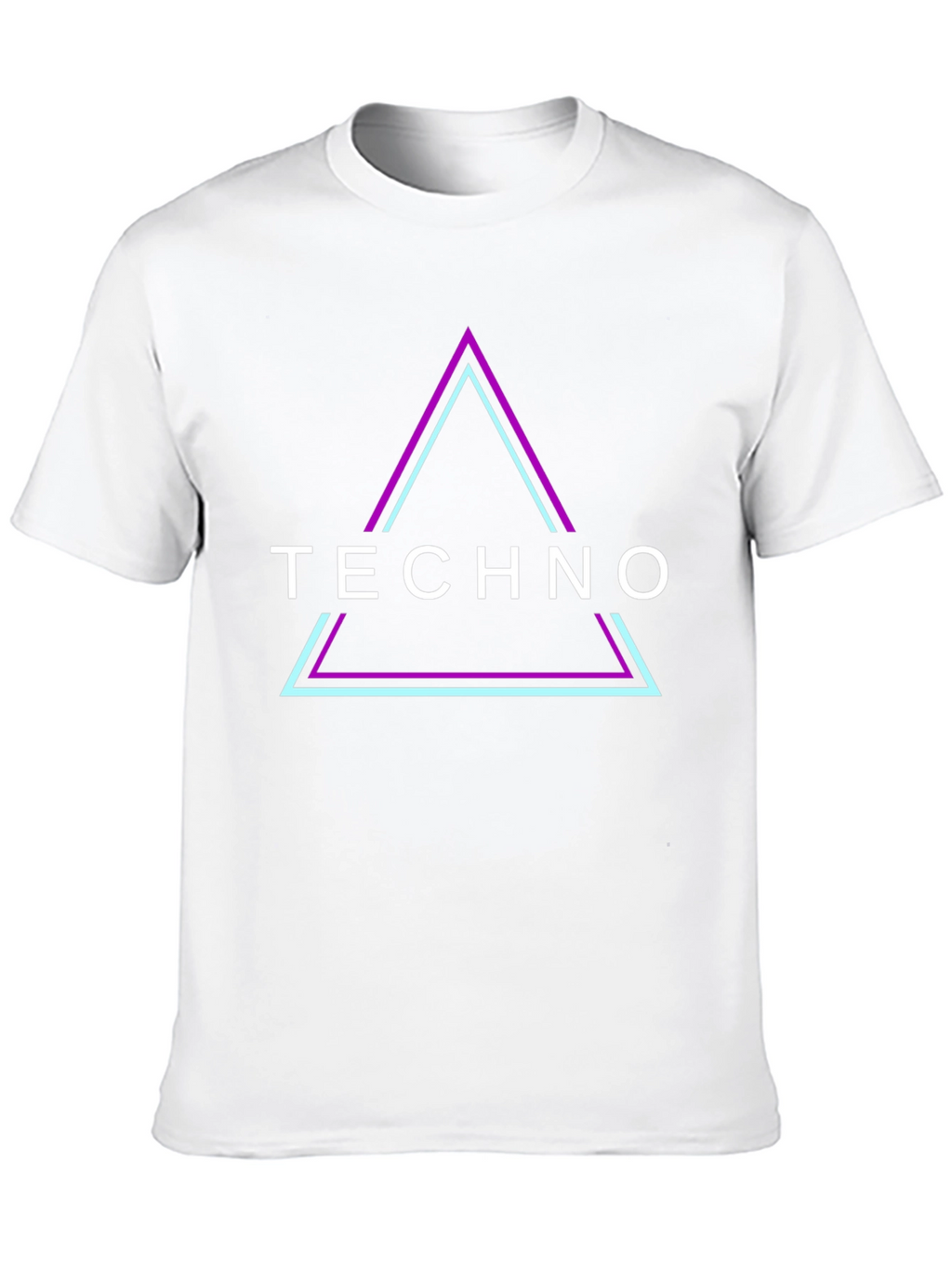 Techno Triangle Graphic Tee - Black Cotton T-Shirt