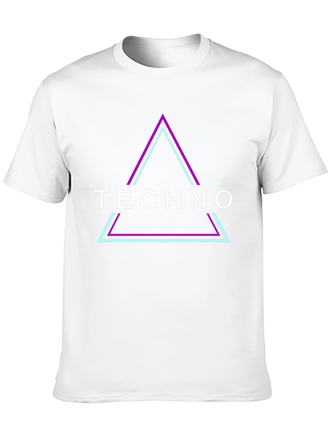 Techno Triangle Graphic Tee - Black Cotton T-Shirt