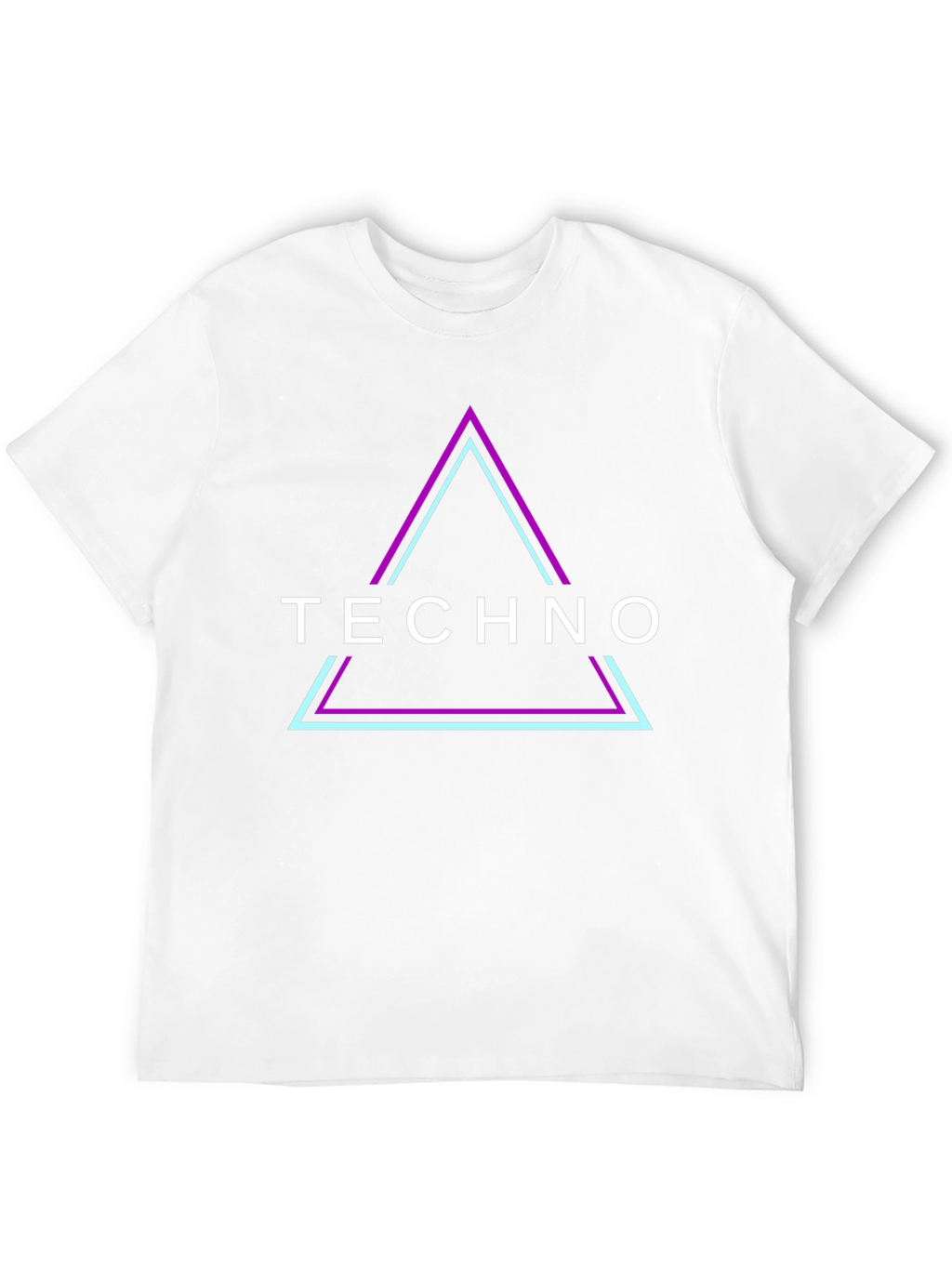 Techno Triangle Graphic Tee - Black Cotton T-Shirt