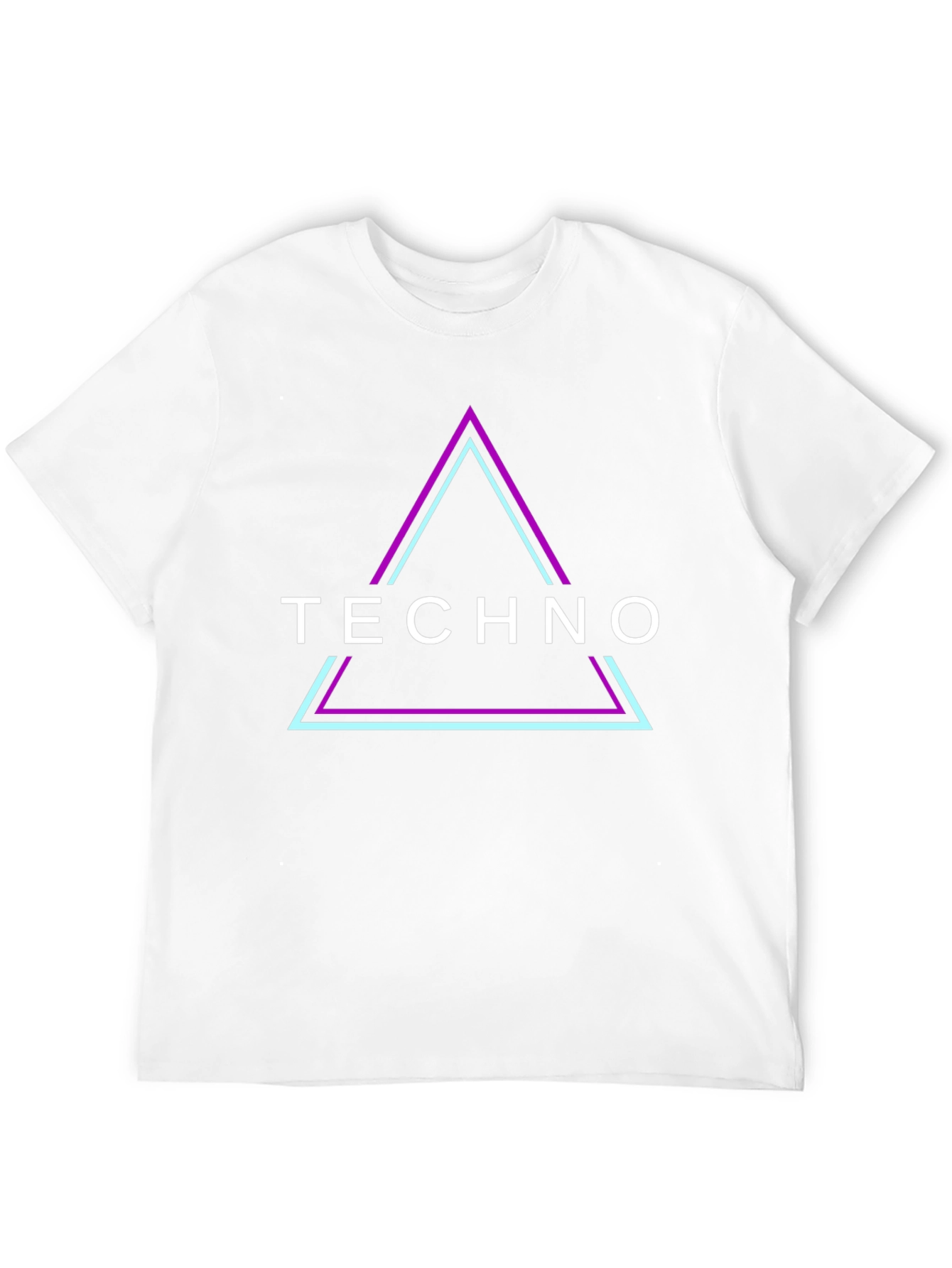 Techno Triangle Graphic Tee - Black Cotton T-Shirt