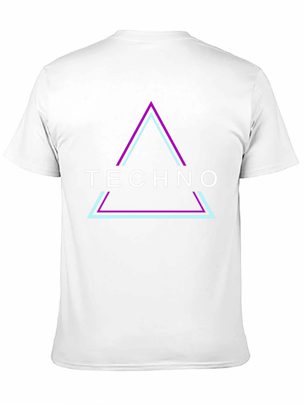 Techno Triangle Graphic Tee - Black Cotton T-Shirt