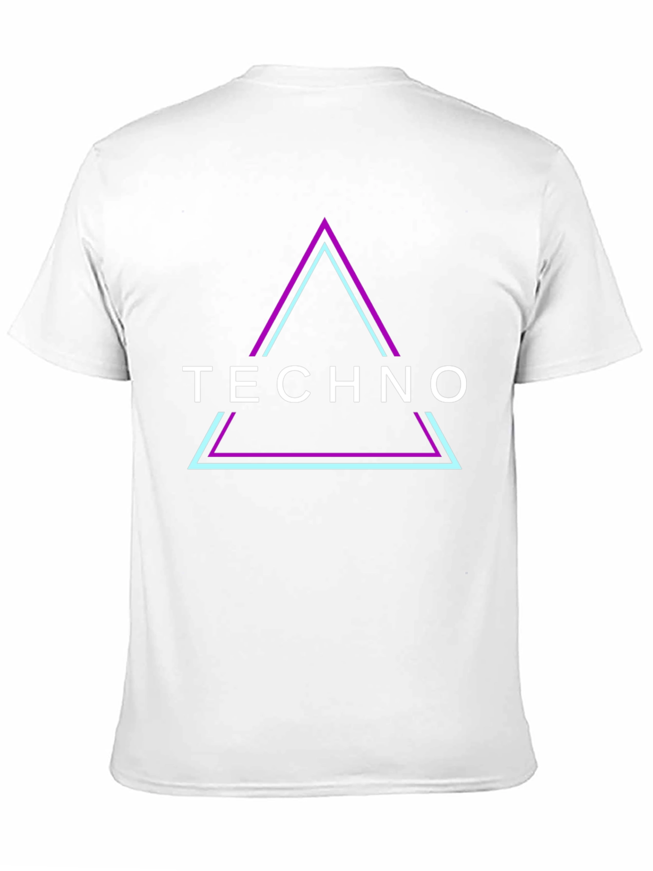 Techno Triangle Graphic Tee - Black Cotton T-Shirt