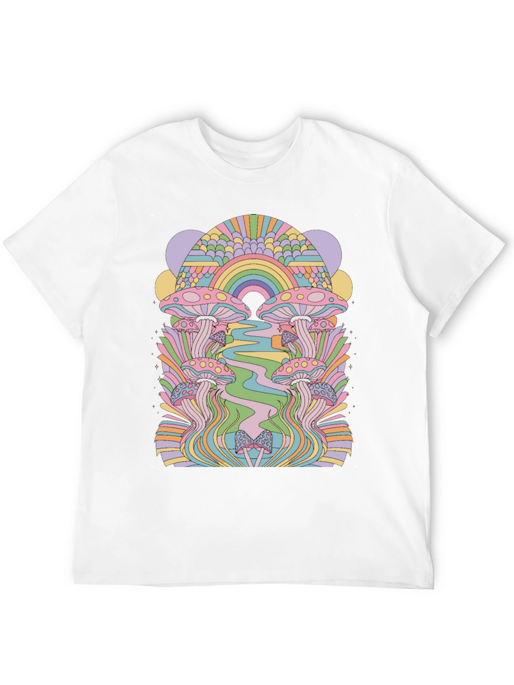 Retro Mushroom Graphic Tee - Black