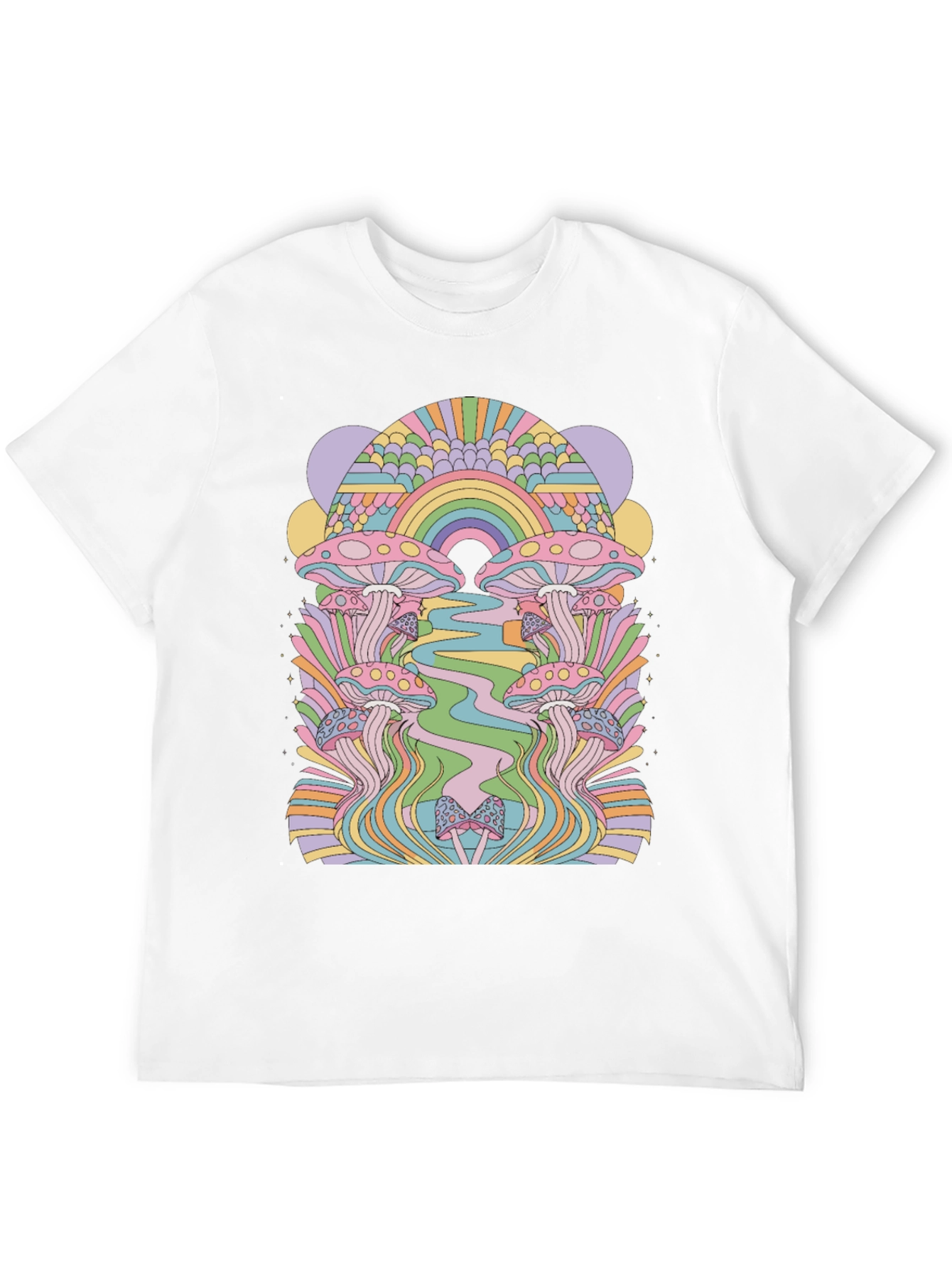 Retro Mushroom Graphic Tee - Black