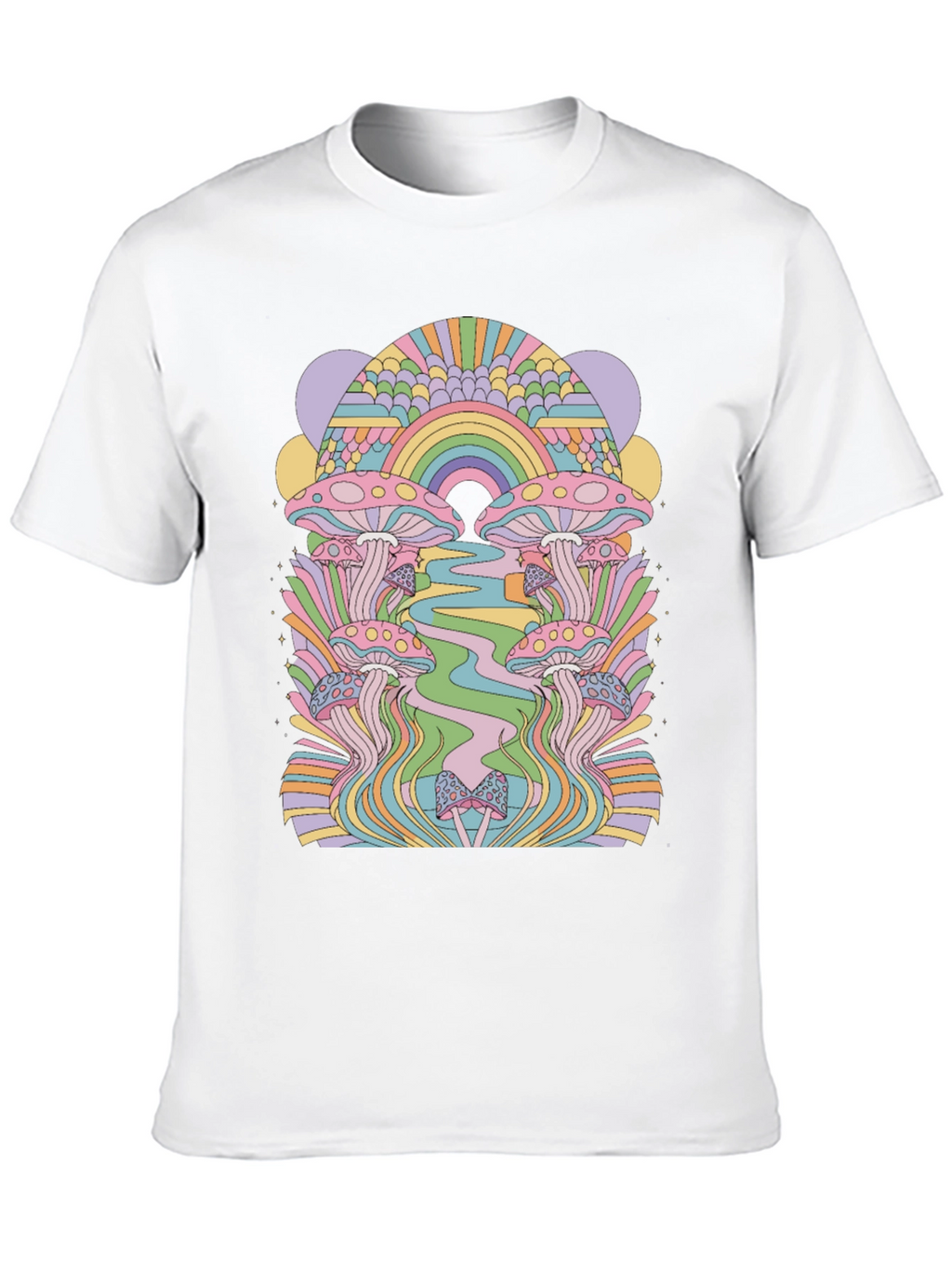 Retro Mushroom Graphic Tee - Black