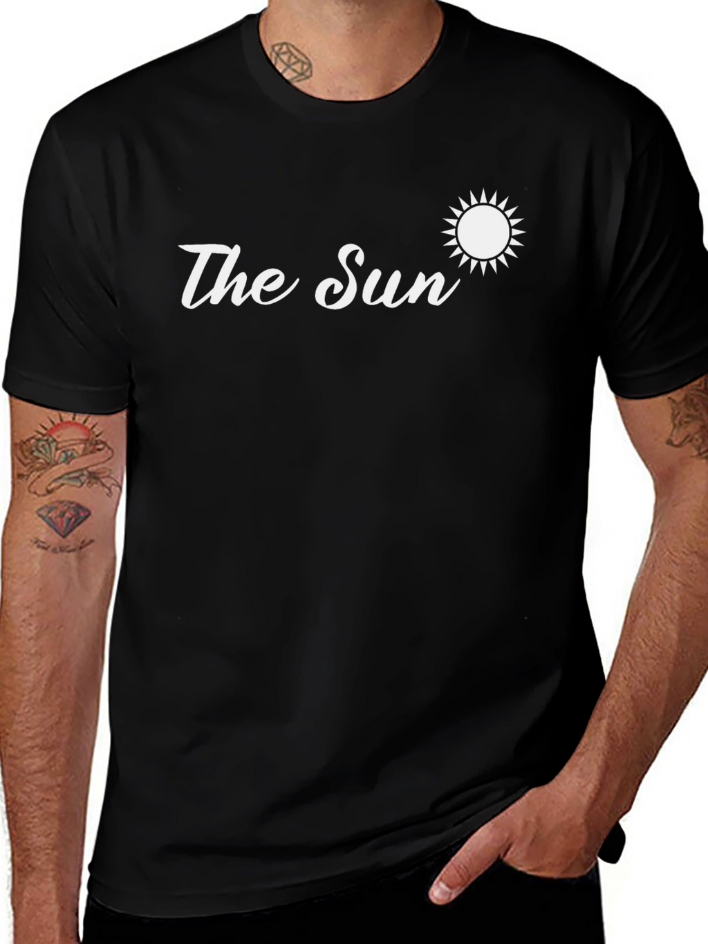 The Sun Graphic Tee - Black Crew Neck T-Shirt
