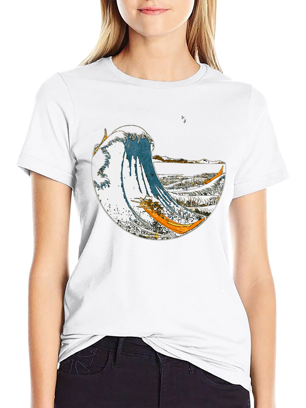 Great Wave Graphic Tee - Stylish Cotton Blend