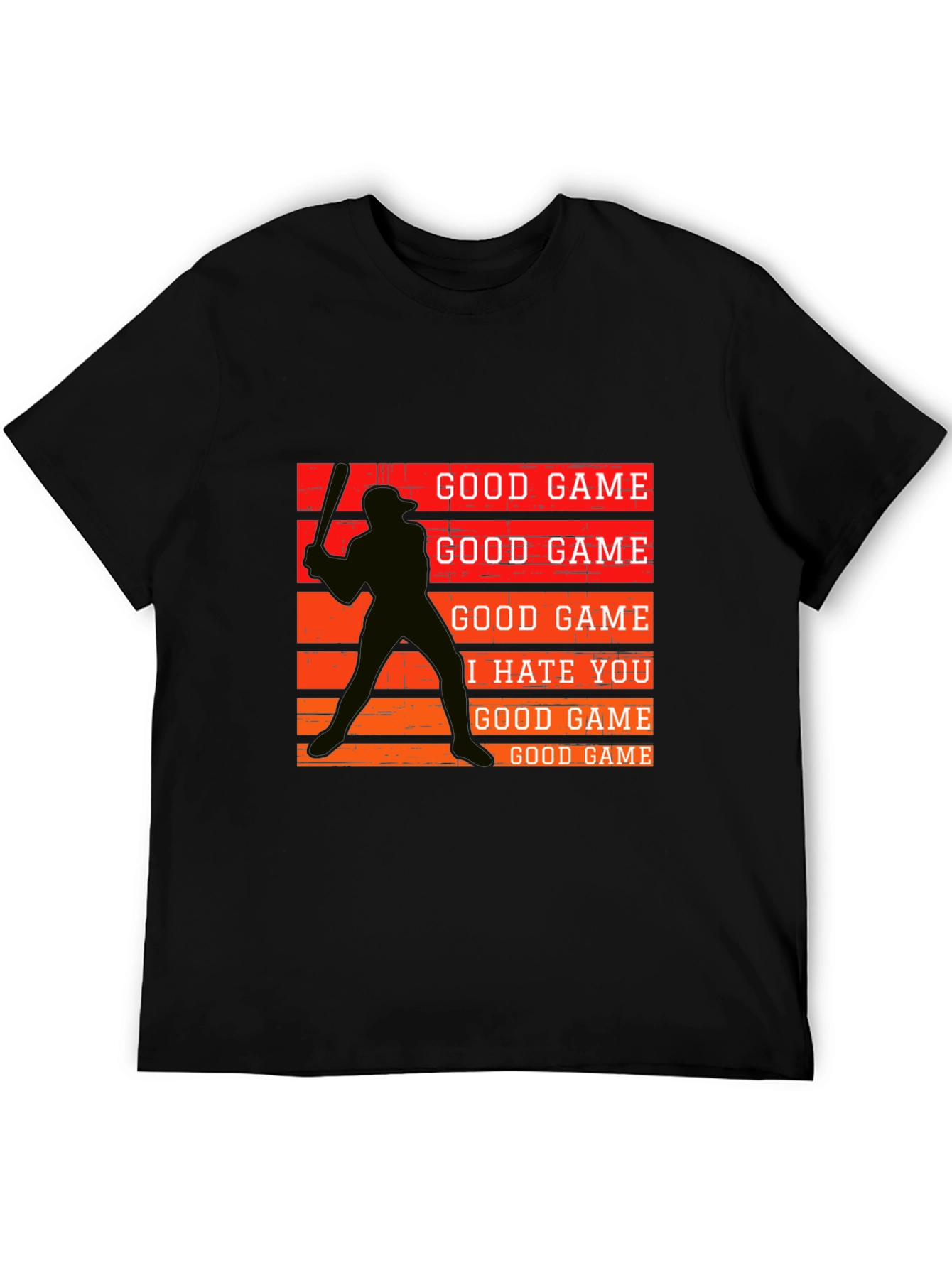 Baseball Silhouette Graphic Tee - Good Game I Hate You