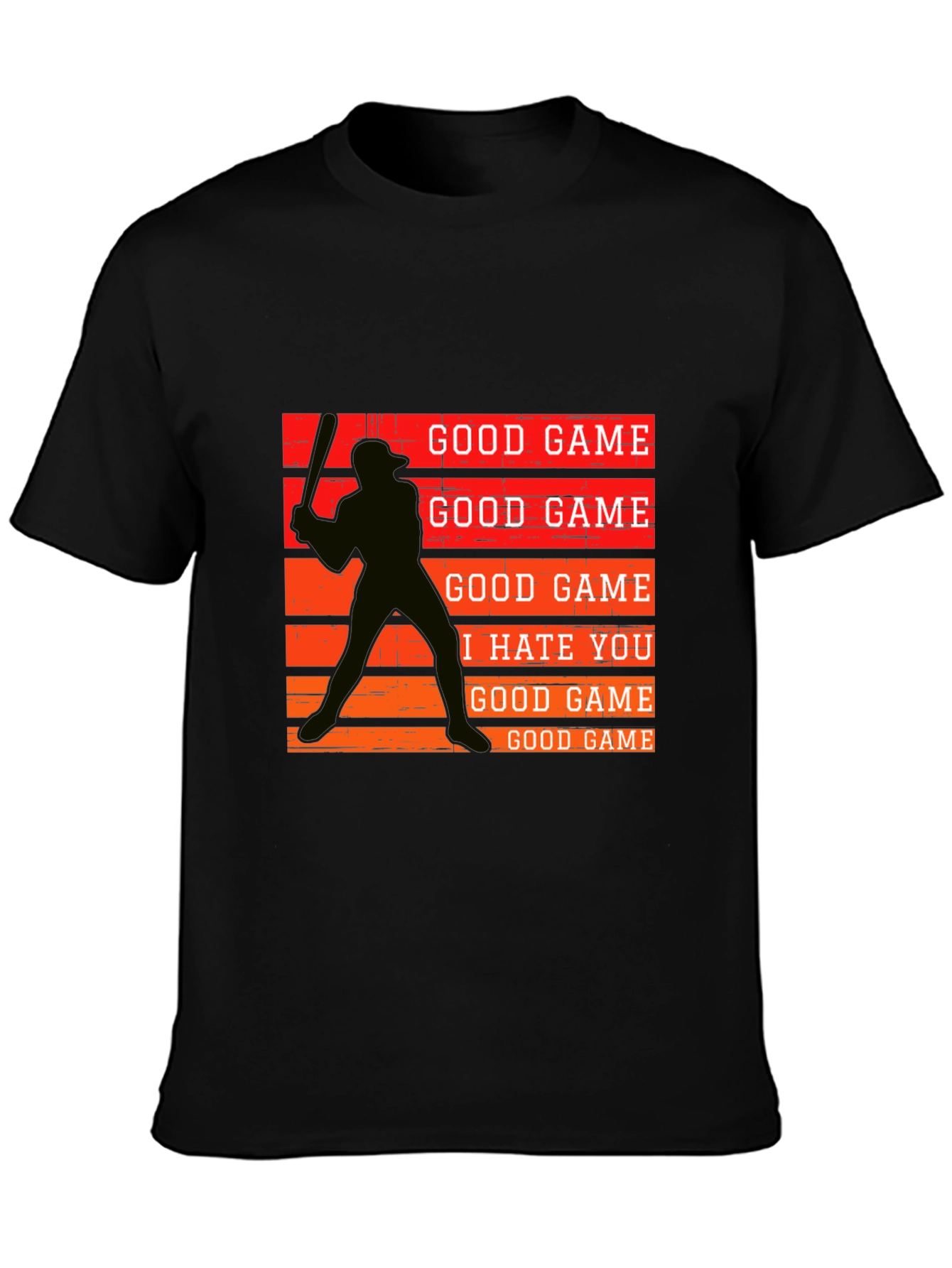 Baseball Silhouette Graphic Tee - Good Game I Hate You