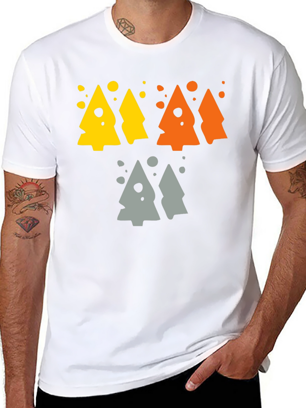 Funky Geometric Tree Graphic Tee