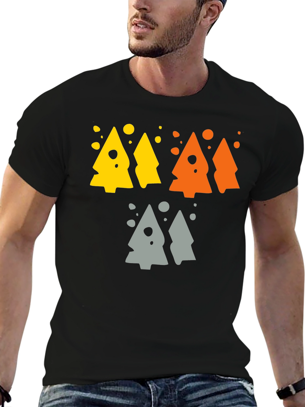 Funky Geometric Tree Graphic Tee