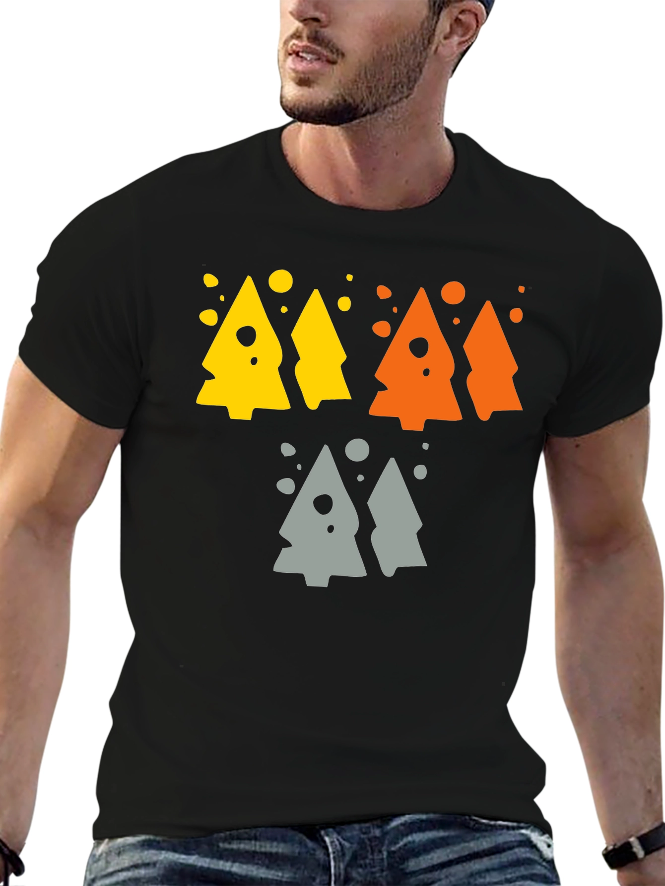 Funky Geometric Tree Graphic Tee