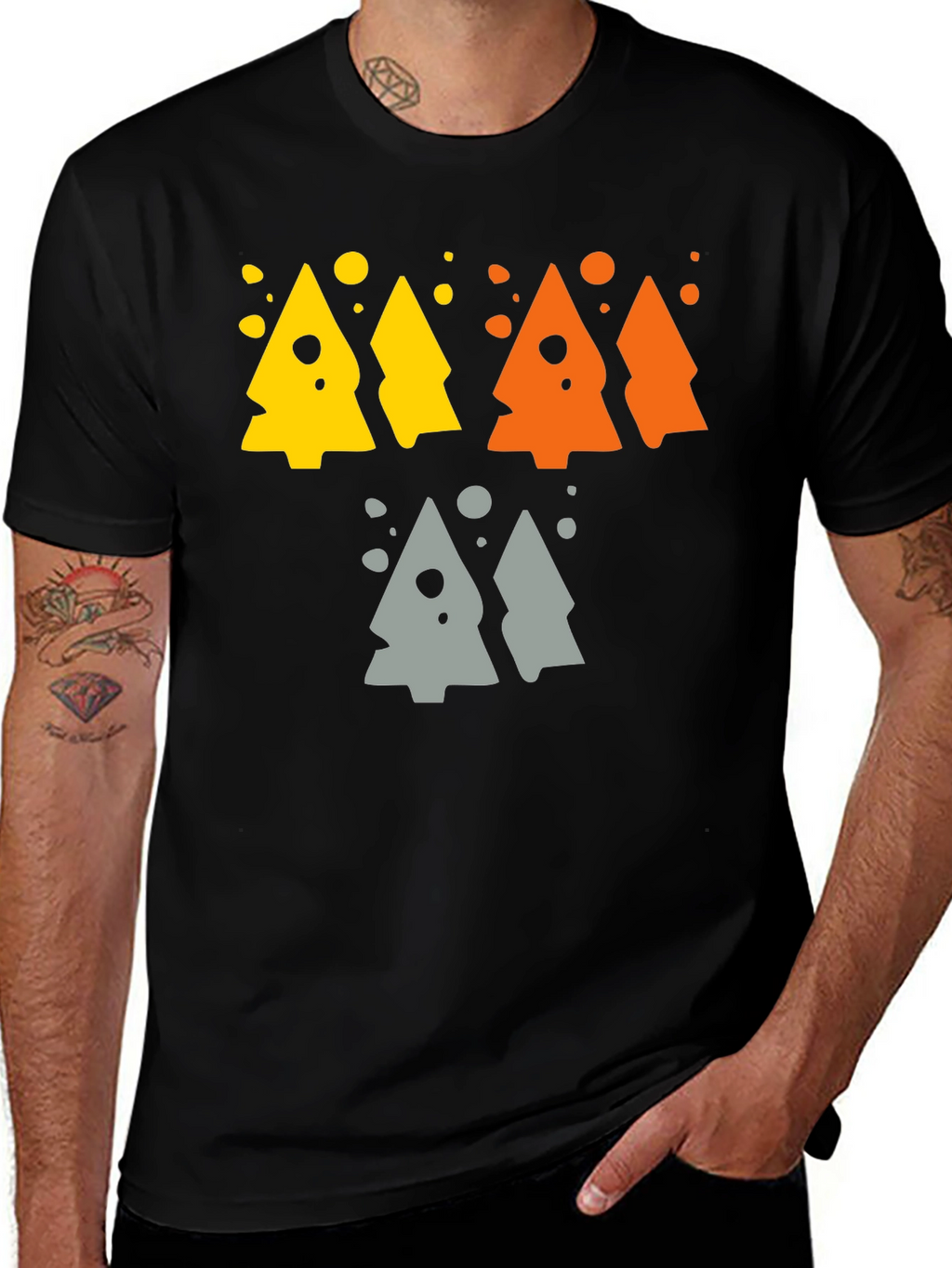 Funky Geometric Tree Graphic Tee