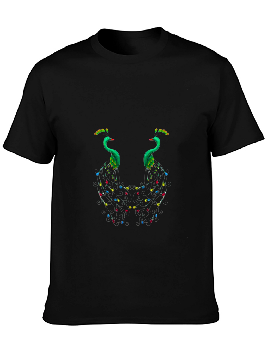 Peacock Graphic Black T-Shirt