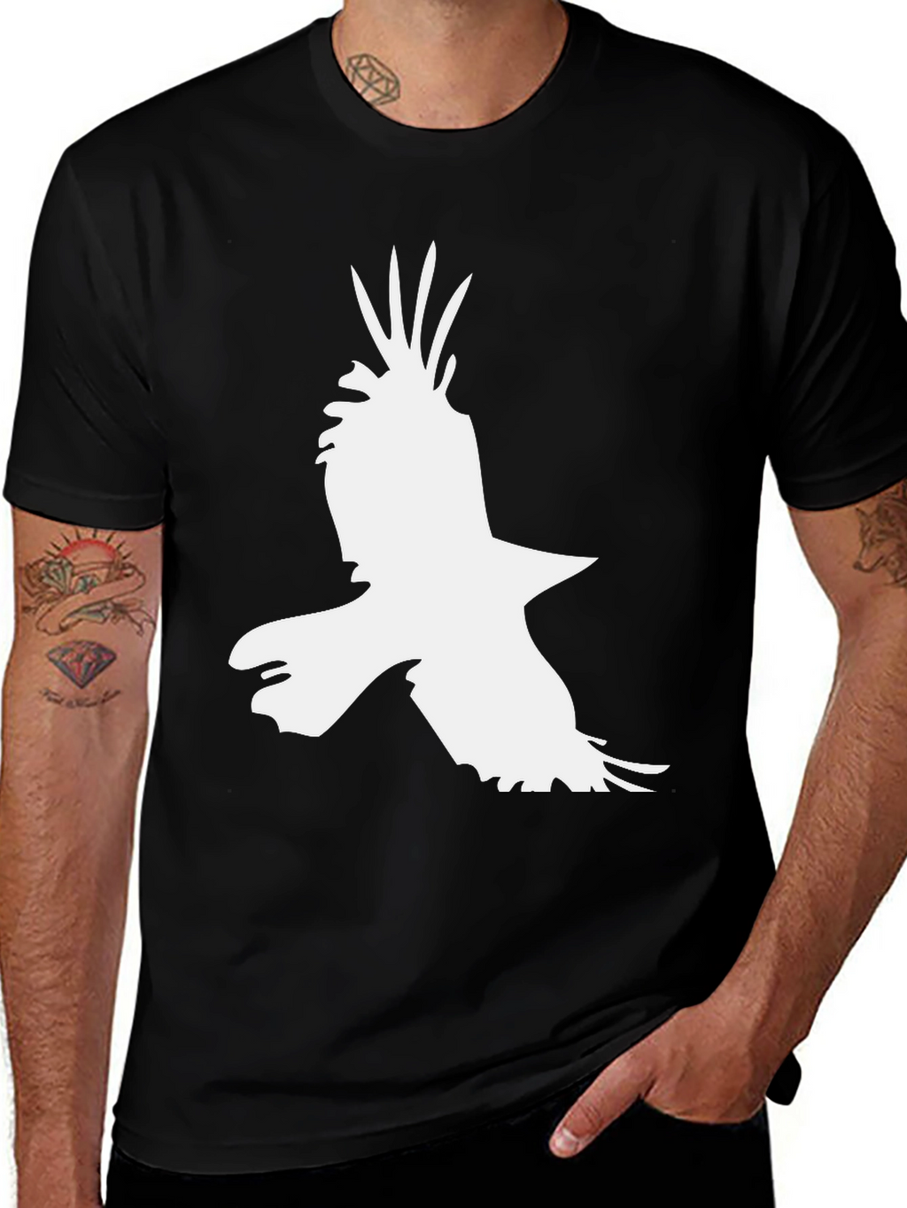 Raven Silhouette Black T-Shirt - Bold Graphic Tee