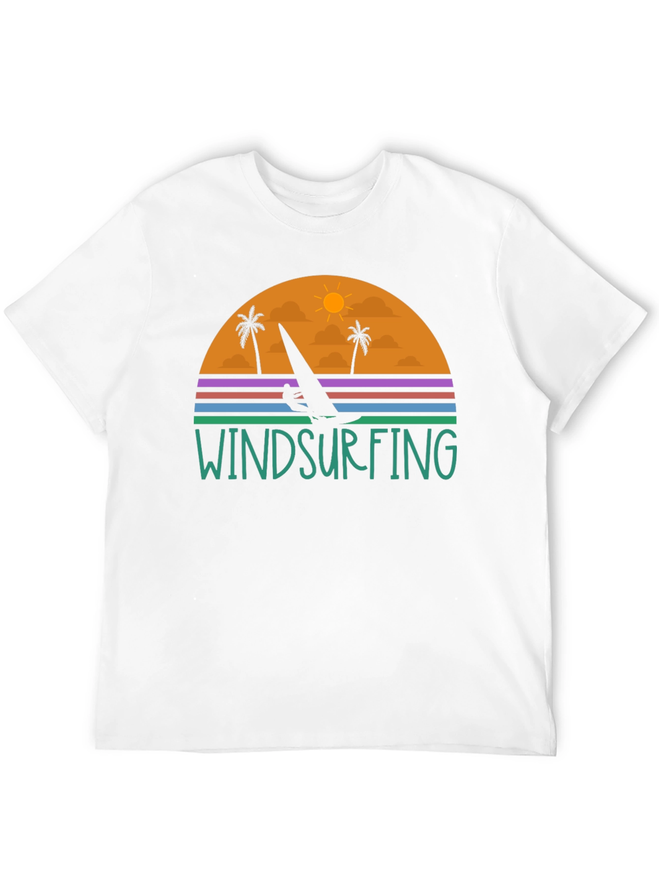 Windsurfing Sunset Graphic Tee - Black