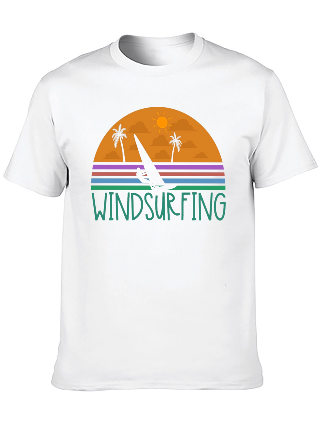 Windsurfing Sunset Graphic Tee - Black