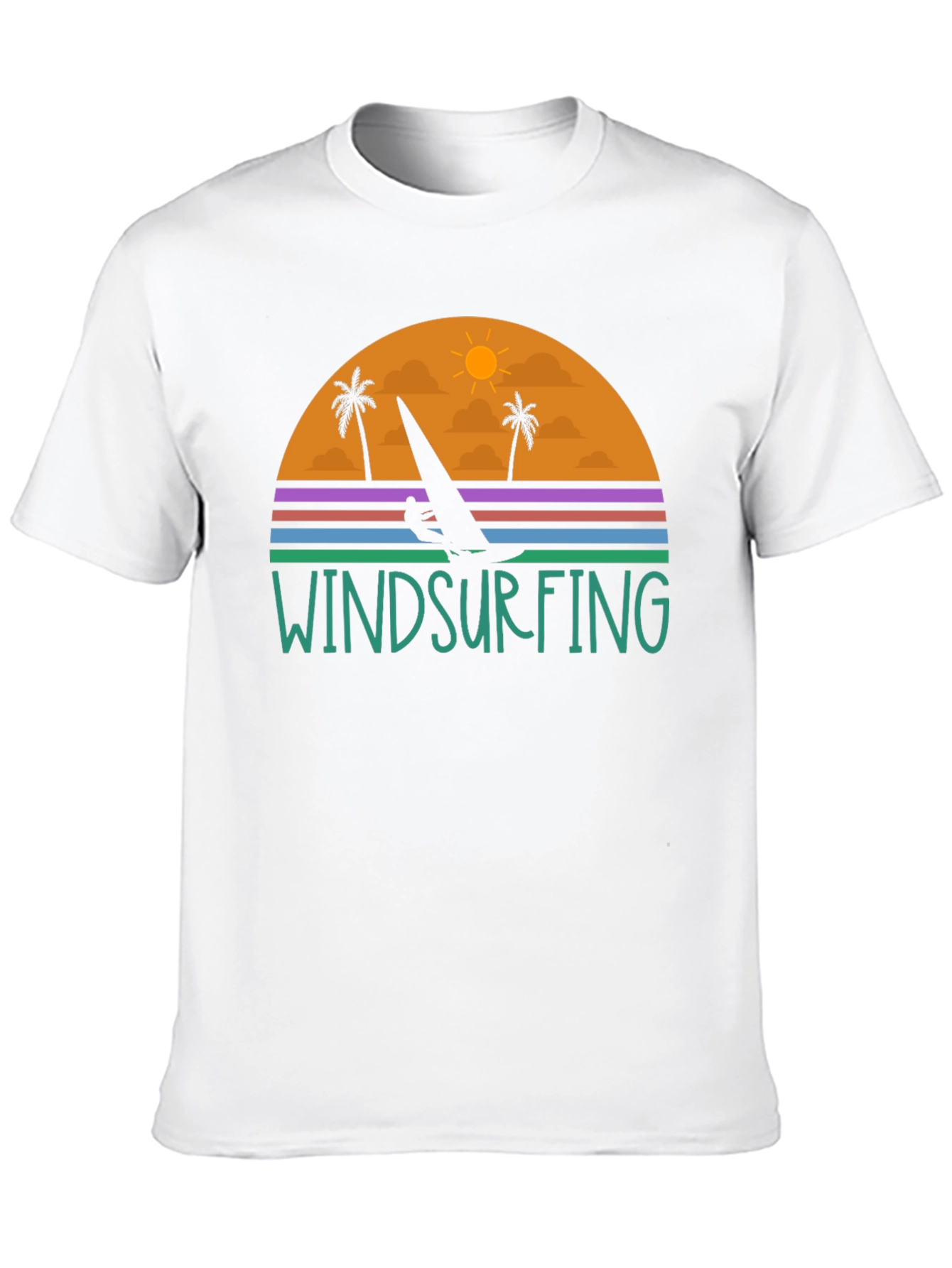 Windsurfing Sunset Graphic Tee - Black