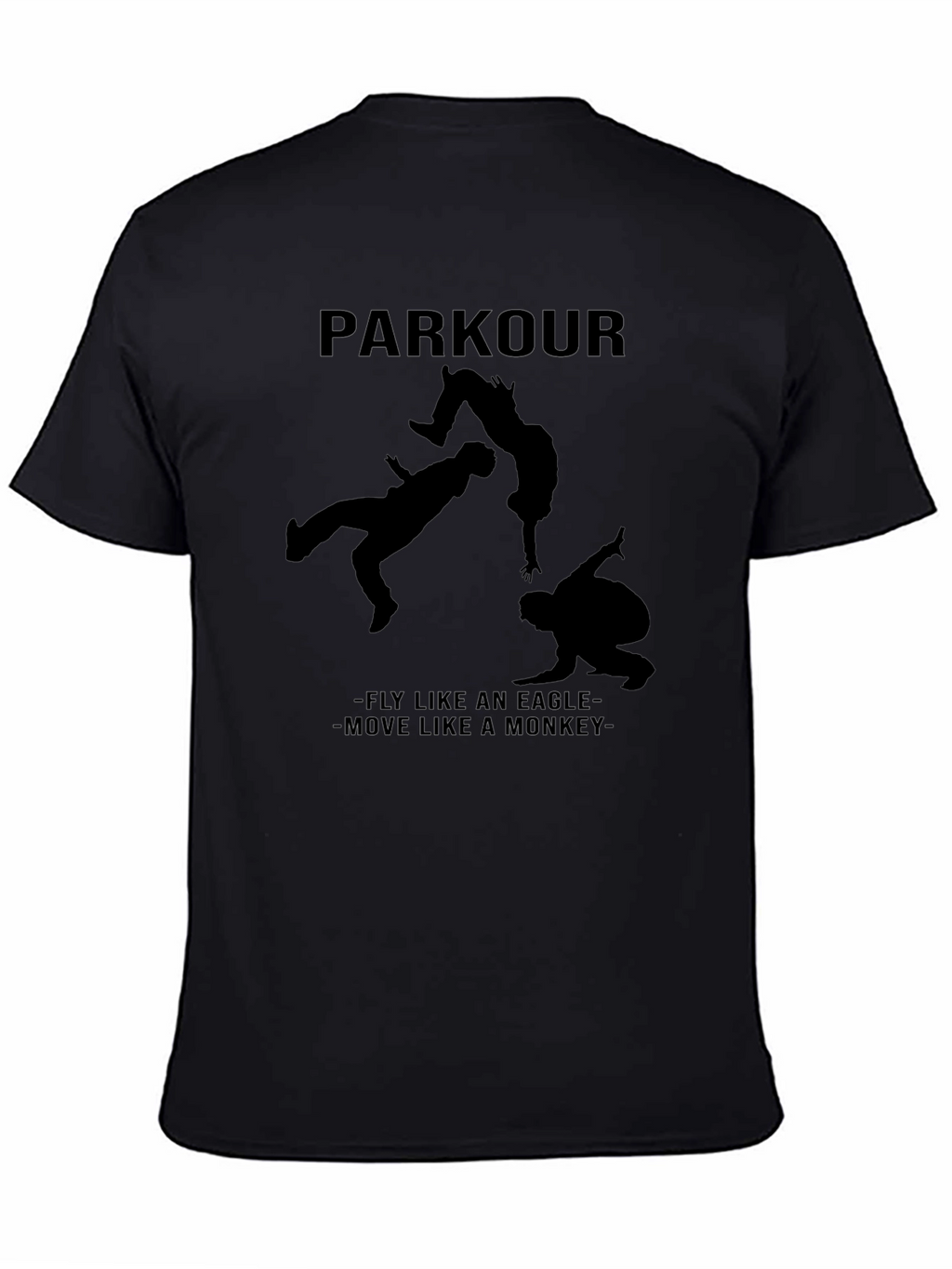 Parkour Silhouette Graphic Black T-Shirt