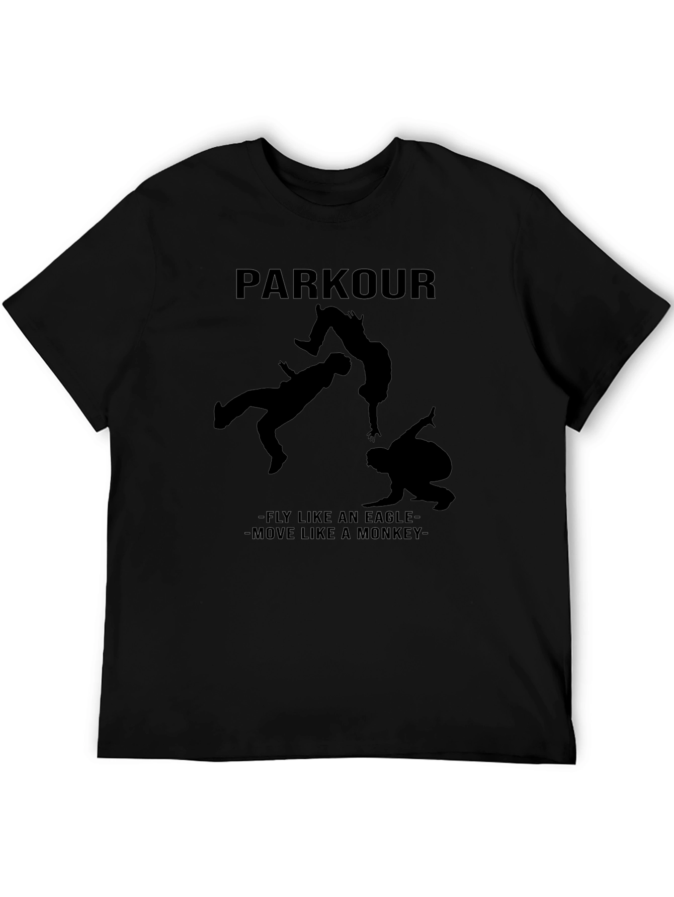 Parkour Silhouette Graphic Black T-Shirt