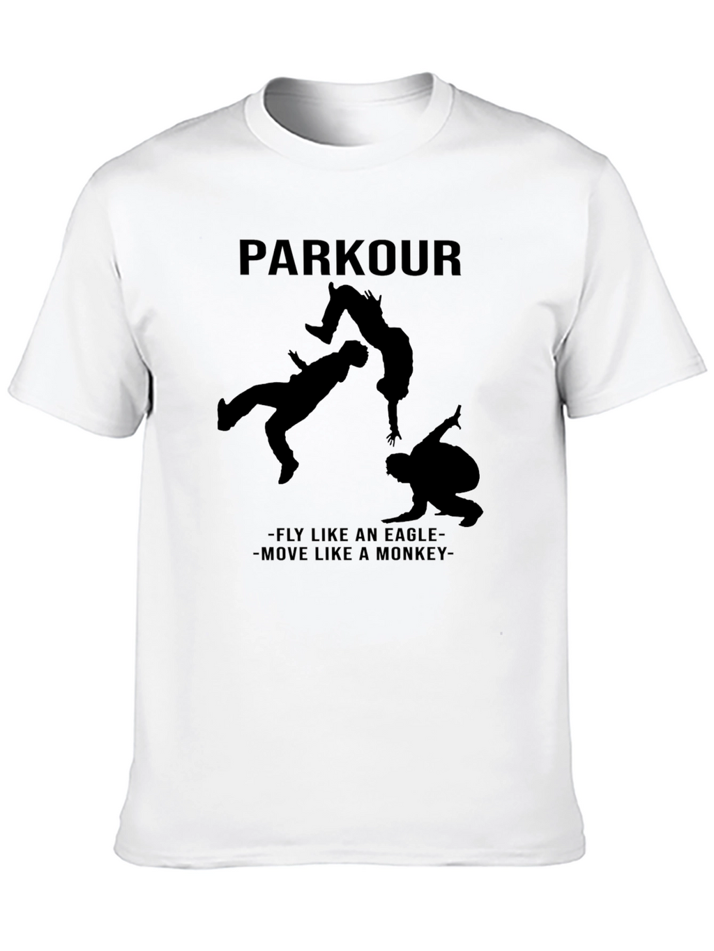 Parkour Silhouette Graphic Black T-Shirt