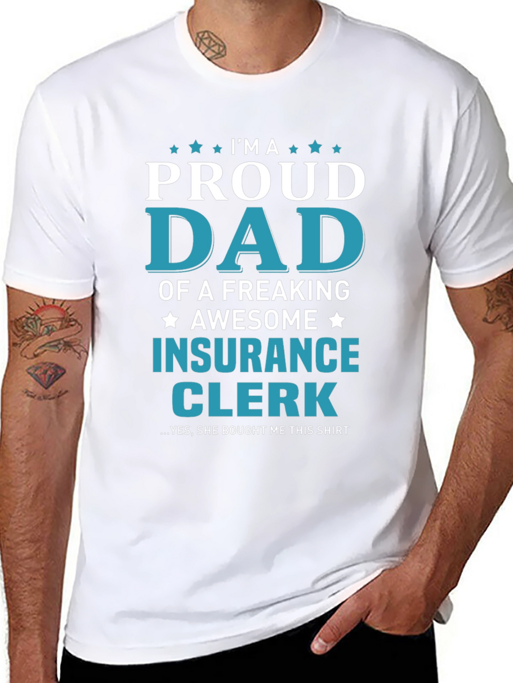 Proud Dad Insurance Clerk Graphic Tee