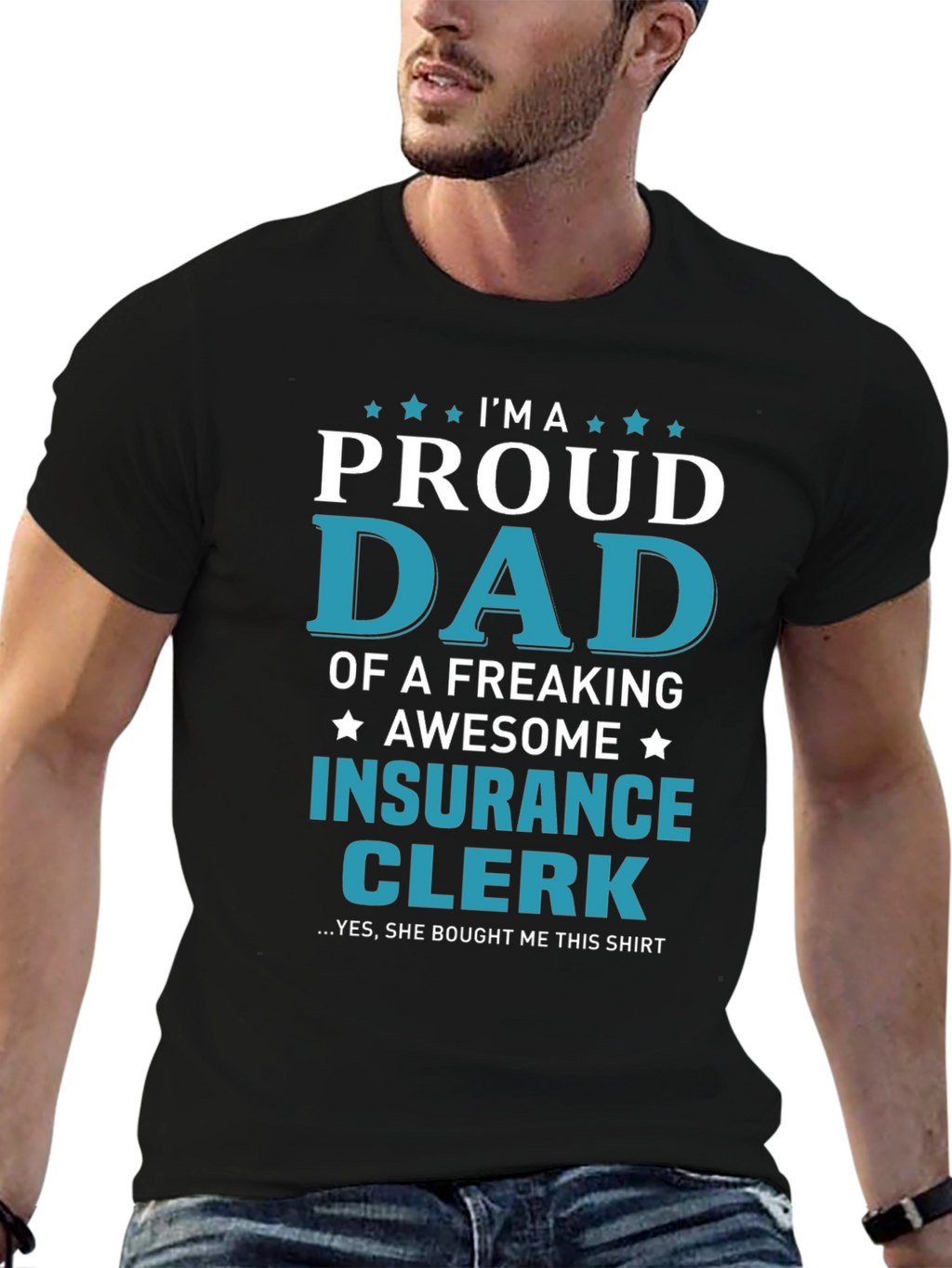 Proud Dad Insurance Clerk Graphic Tee