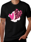 Leopard Heart Graphic Tee - Valentines Day Shirt