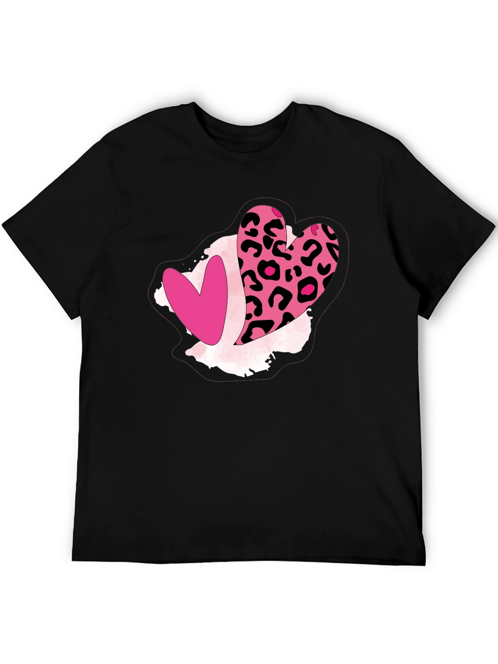 Leopard Heart Graphic Tee - Valentines Day Shirt