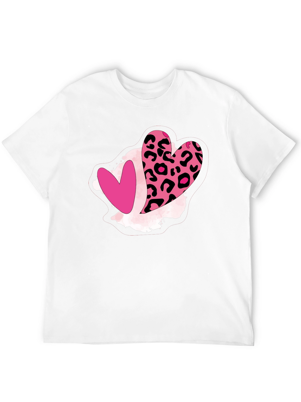 Leopard Heart Graphic Tee - Valentines Day Shirt