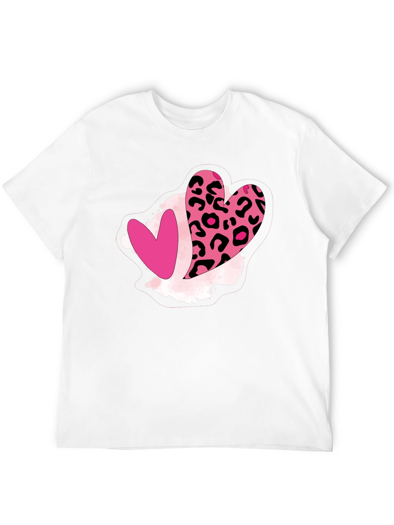 Leopard Heart Graphic Tee - Valentines Day Shirt