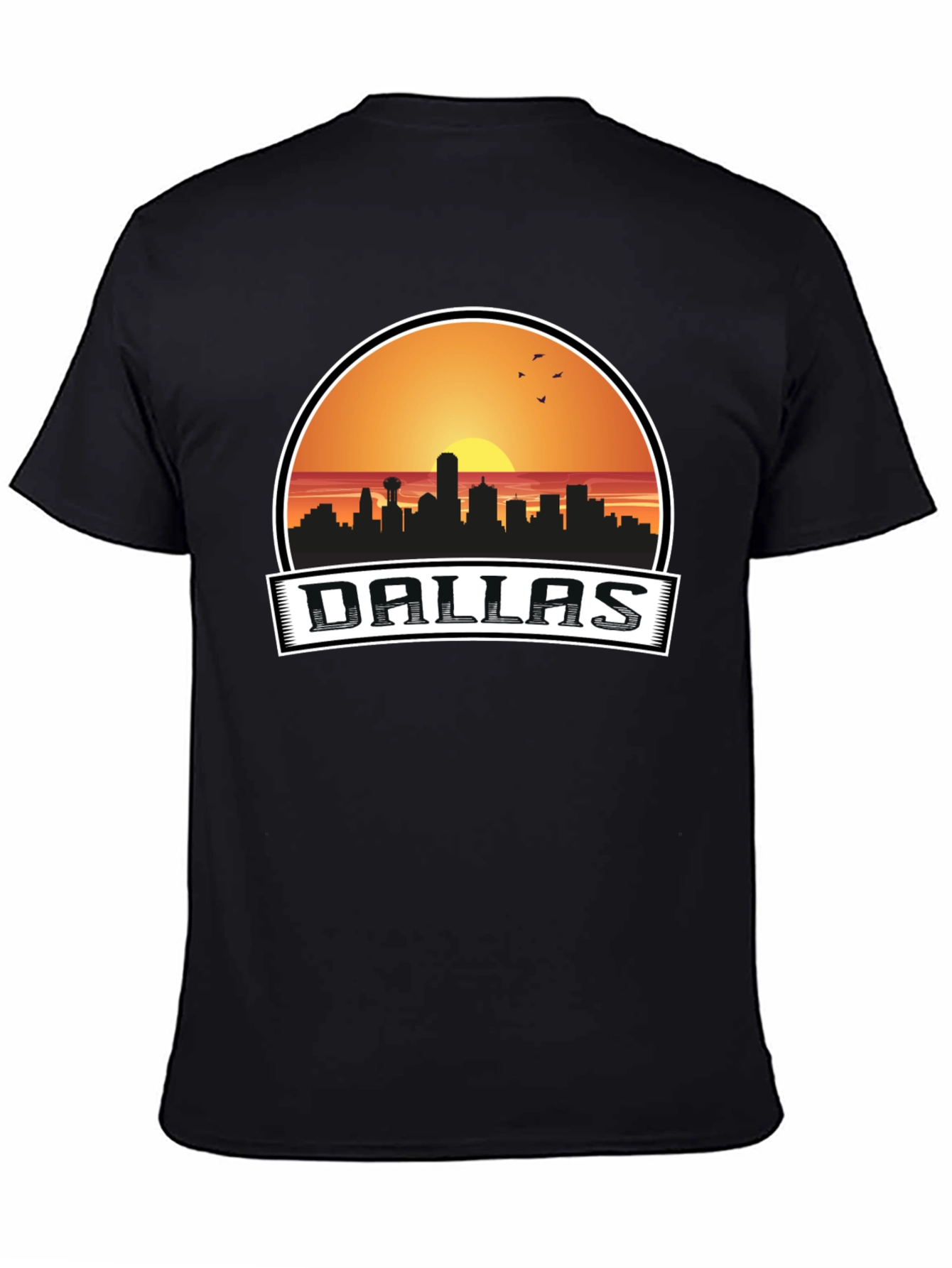 Dallas Skyline Graphic T-Shirt - Sunset Design