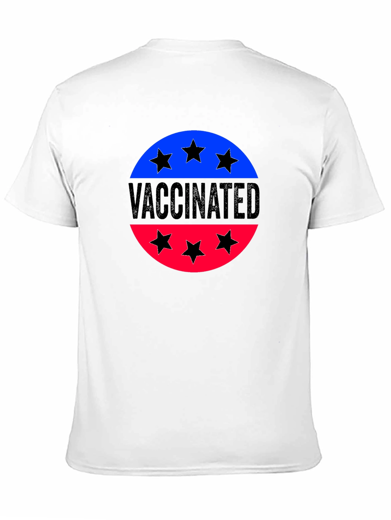 Vaccinated Patriotic Tee - Black Cotton Shirt