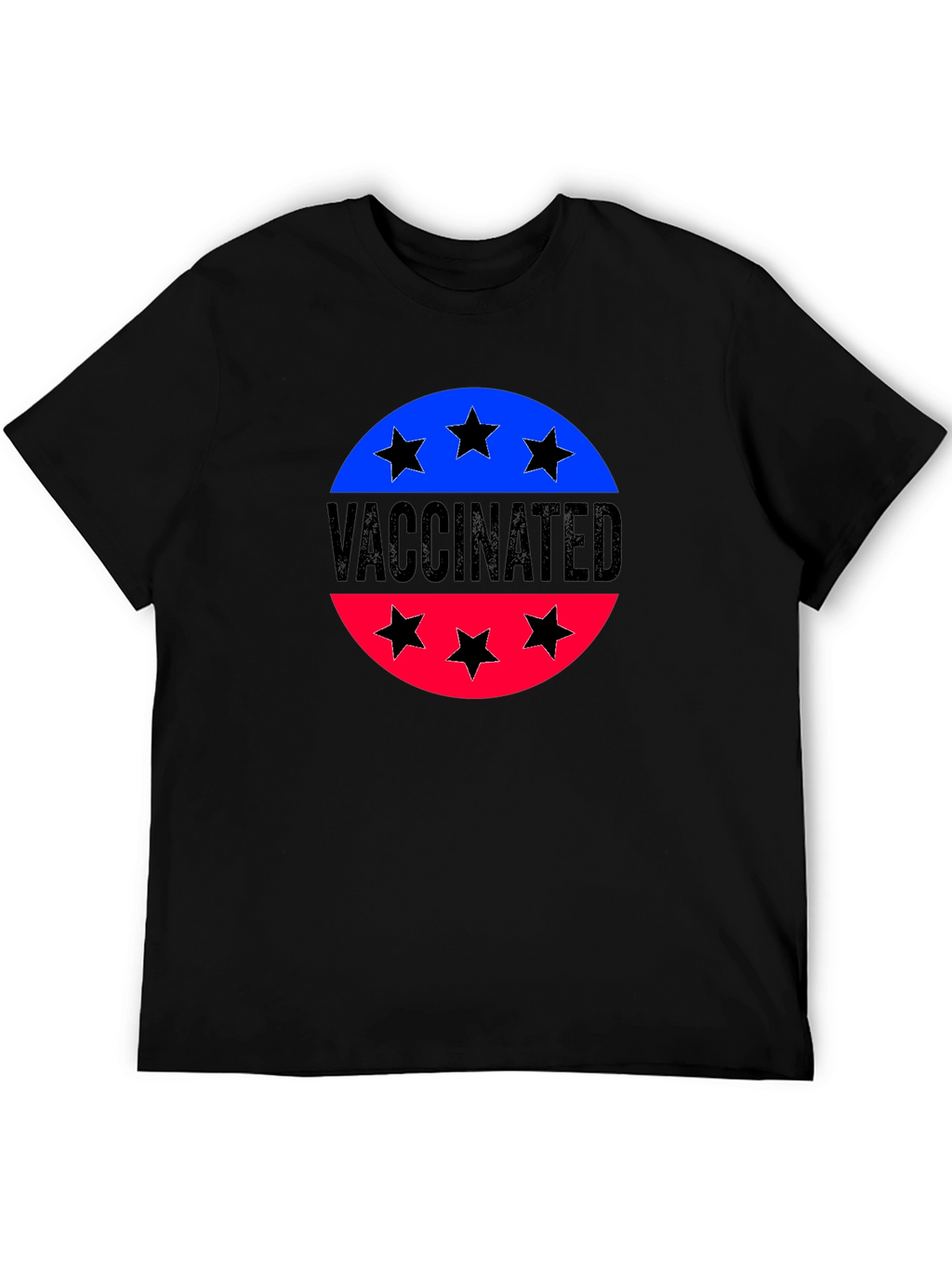 Vaccinated Patriotic Tee - Black Cotton Shirt