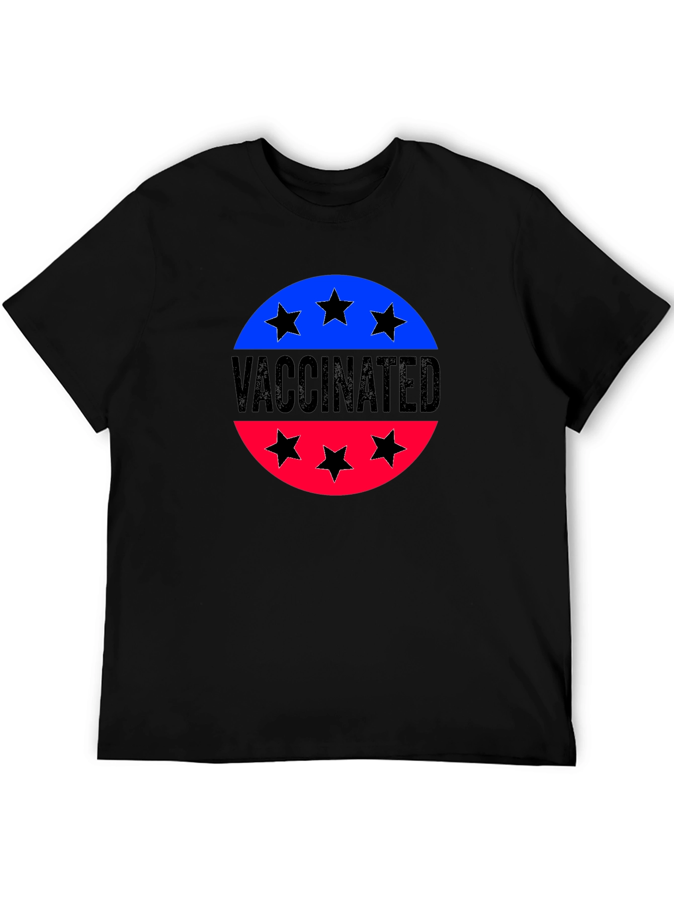 Vaccinated Patriotic Tee - Black Cotton Shirt