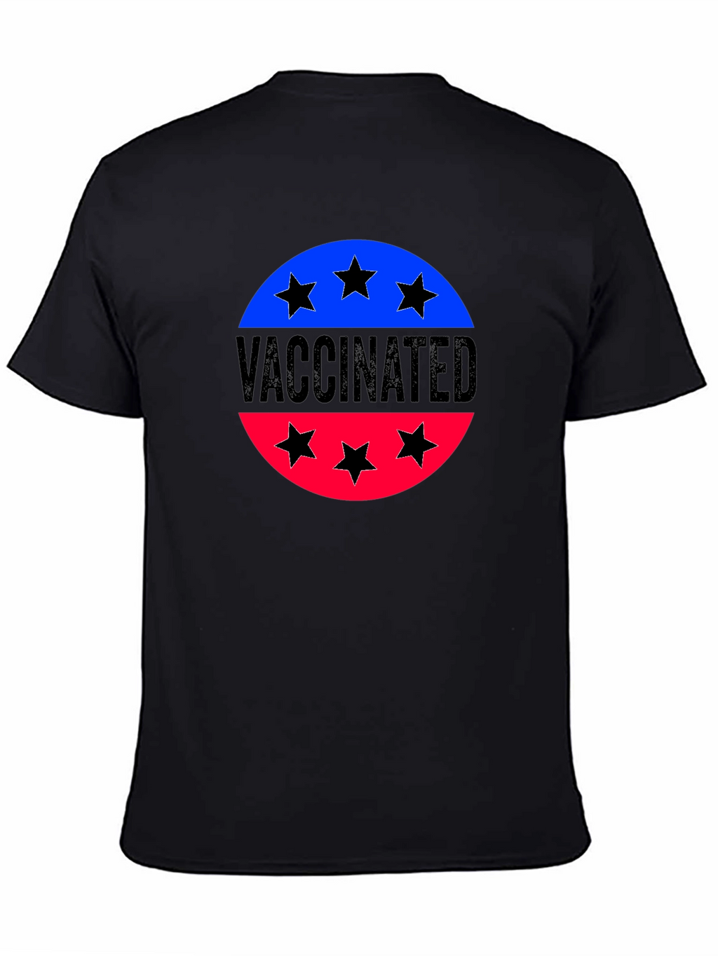 Vaccinated Patriotic Tee - Black Cotton Shirt