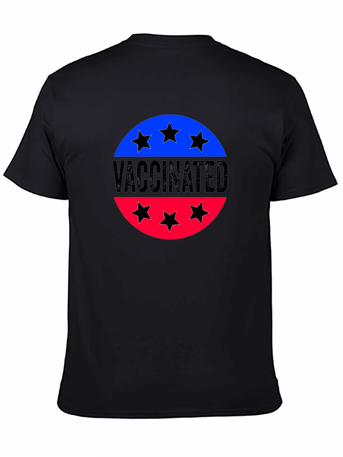 Vaccinated Patriotic Tee - Black Cotton Shirt